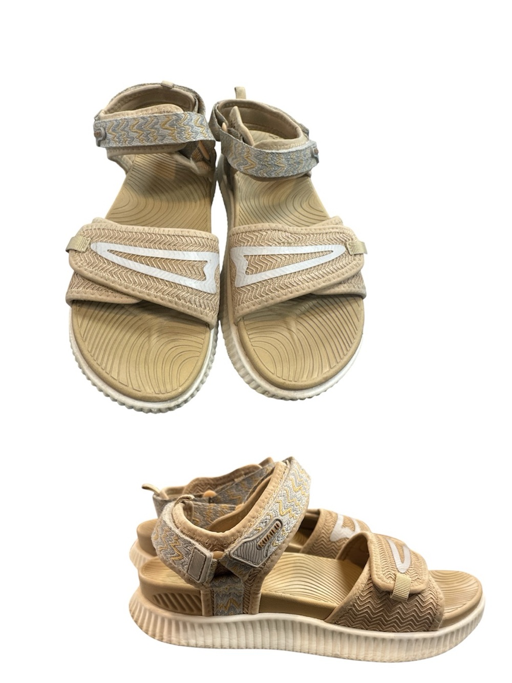 Kuailo Beige/Tan Sporty Strappy Sandals size 9.5